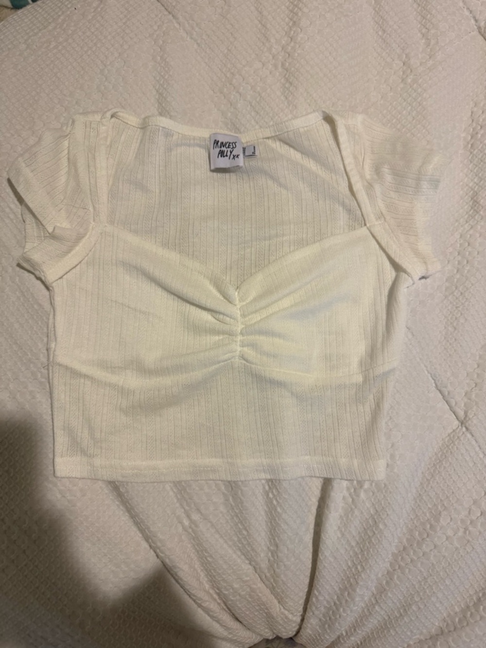 Princess Polly Ribbed Sweetheart Crop Tee